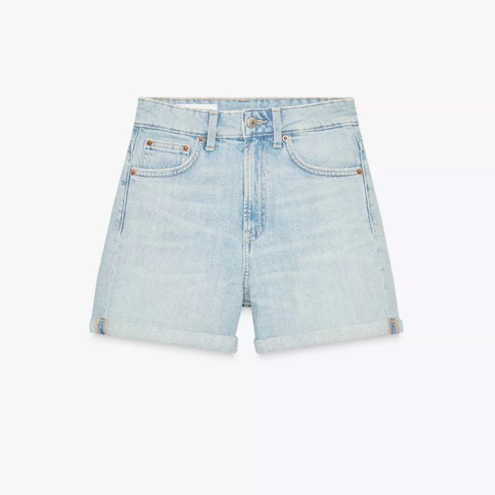 Zara High Waist Mom Fit Shorts - Picture 4 of 9